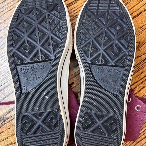 High Top Converse Platform Suede ALL STAR Maroon Burgundy Size 7.5 Sneaker Shoe - Picture 6 of 8